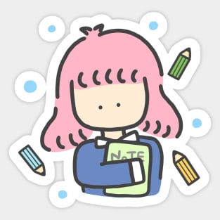 Retro Pop Cute School Girl Japanese Art Sticker